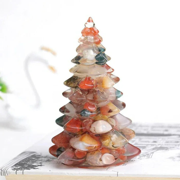 Himalayan Salt Fireplace Humidifier Lamp + FREE Natural Gemstone Christmas Tree
