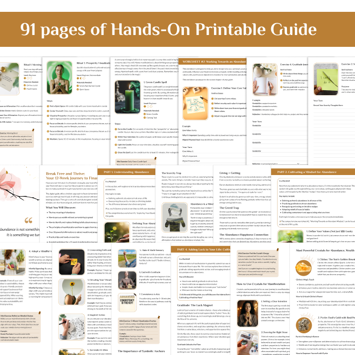 Manifesting Abundance: A Hands-On Printable Guide for Prosperity and Financial Freedom