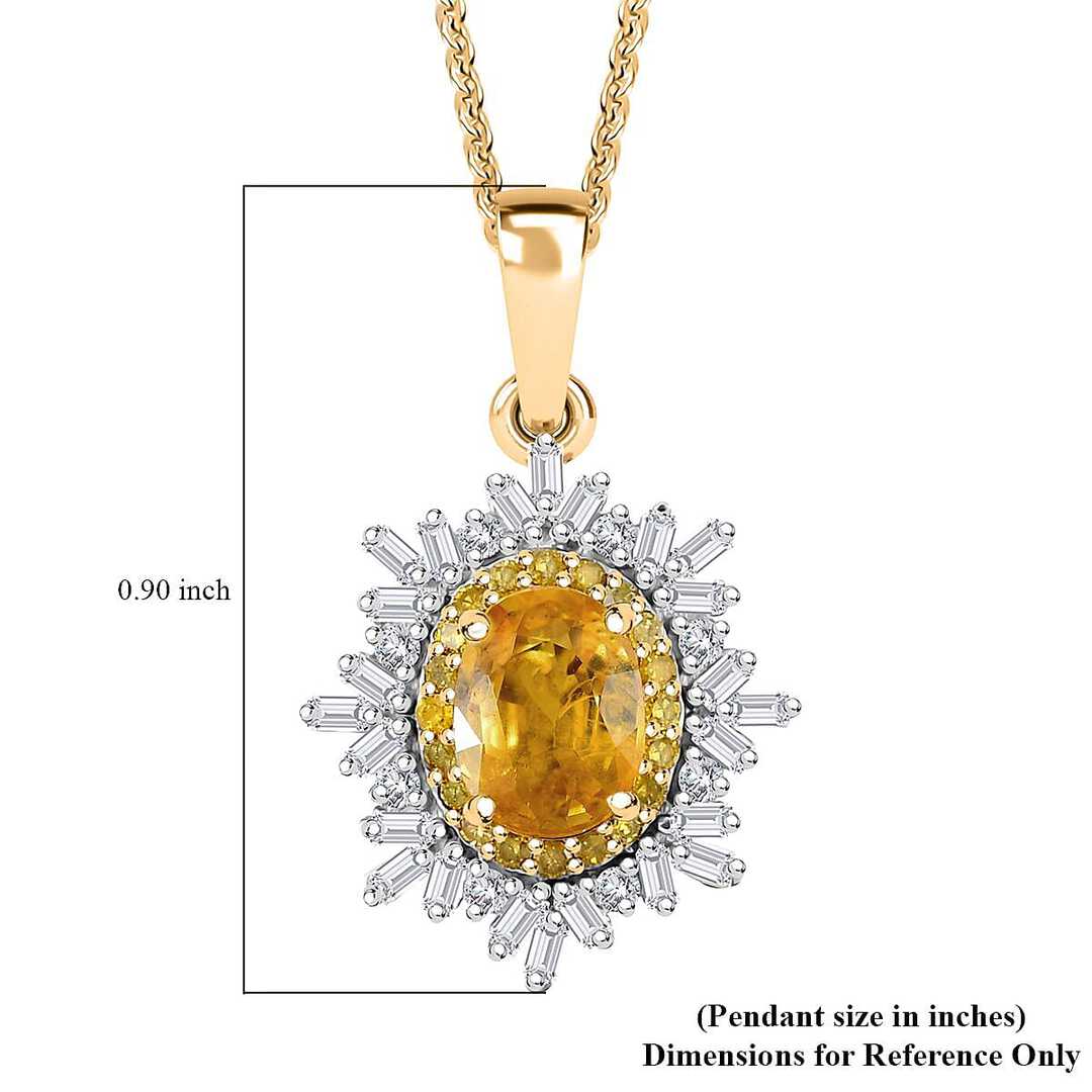 Yellow Sapphire Sunburst Pendant
