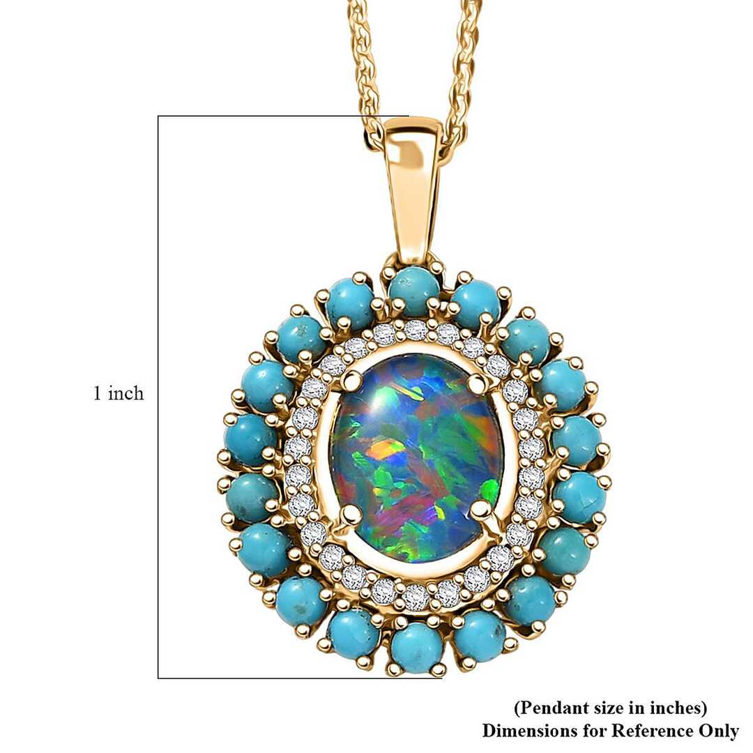 Elysian Opal & Multi Gemstone Night Sky Pendant Necklace