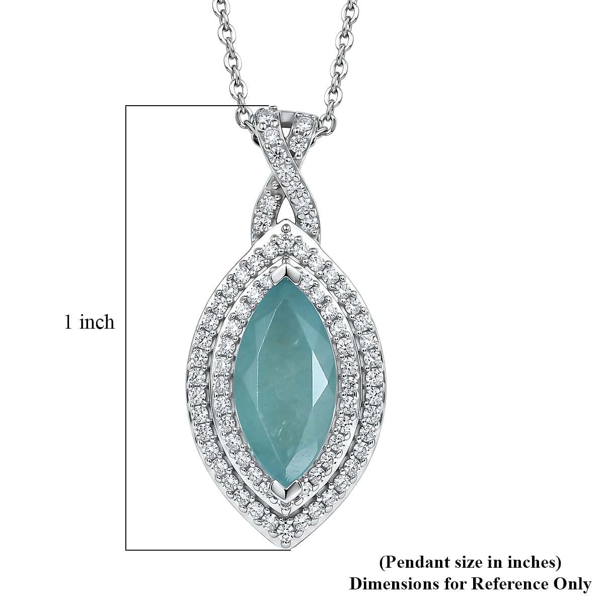 Grandidierite and Moissanite Ocean Infinity Pendant
