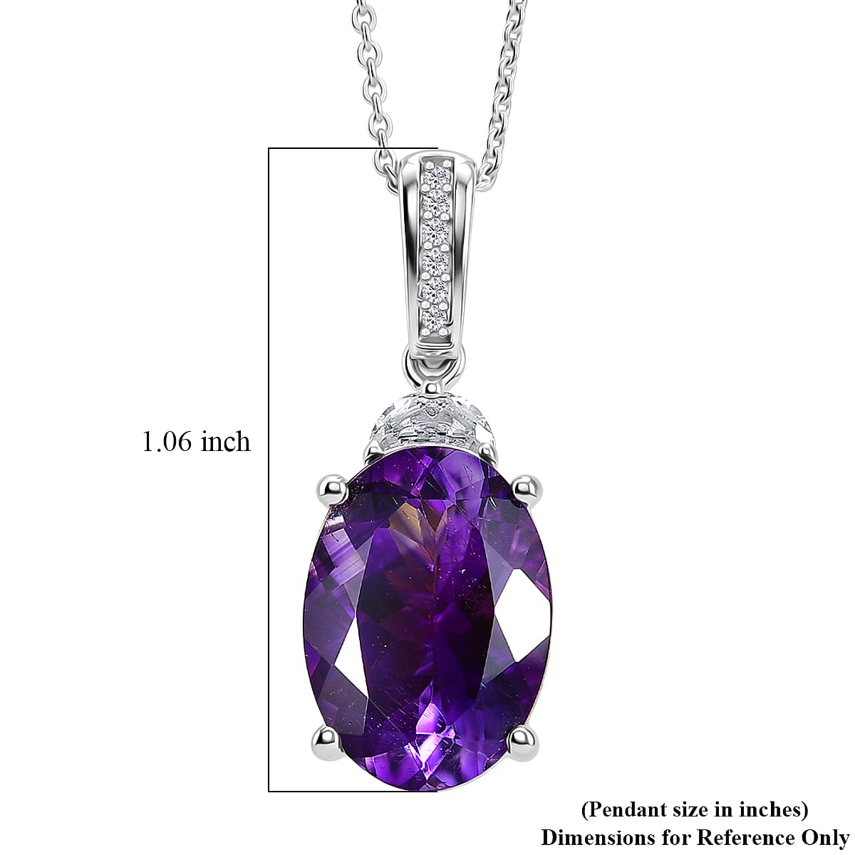 Amethyst and White Zircon Royal Pendant
