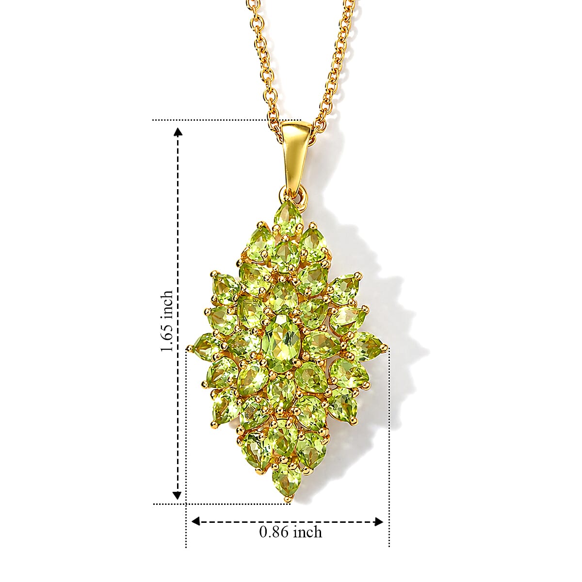 Peridot and Garnet Gemstone Pendant Necklace