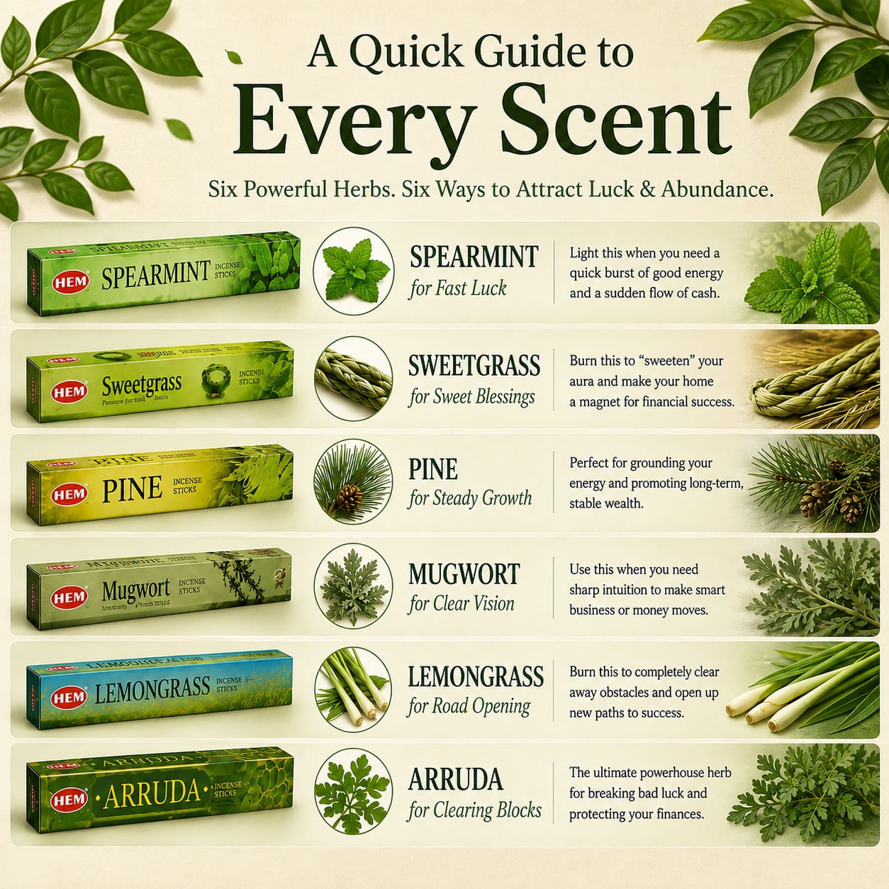 Good Luck and Success Herbal Incense Collection β 6 Stick Sets