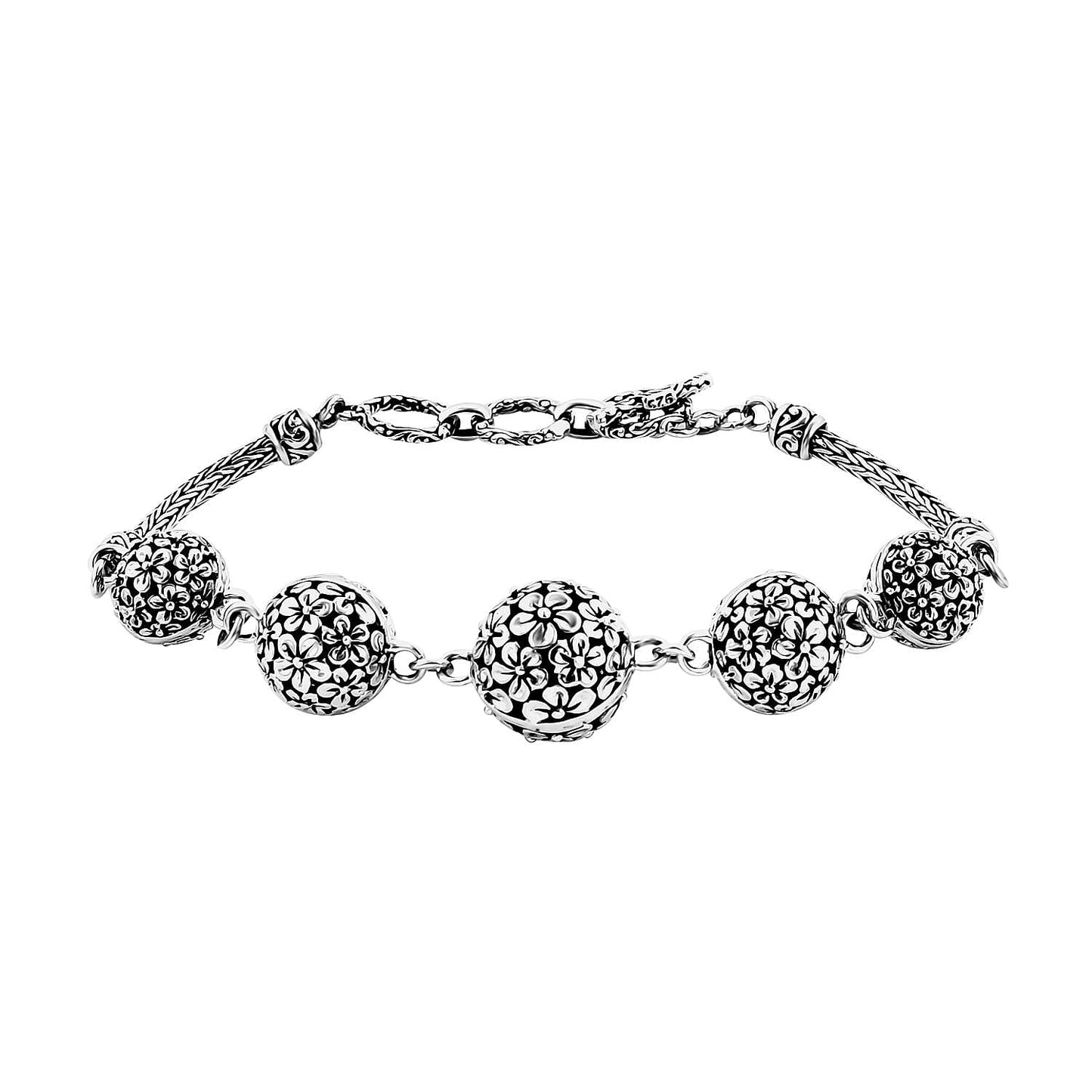 Bali Legacy Frangipani Filigree Silver Bracelet