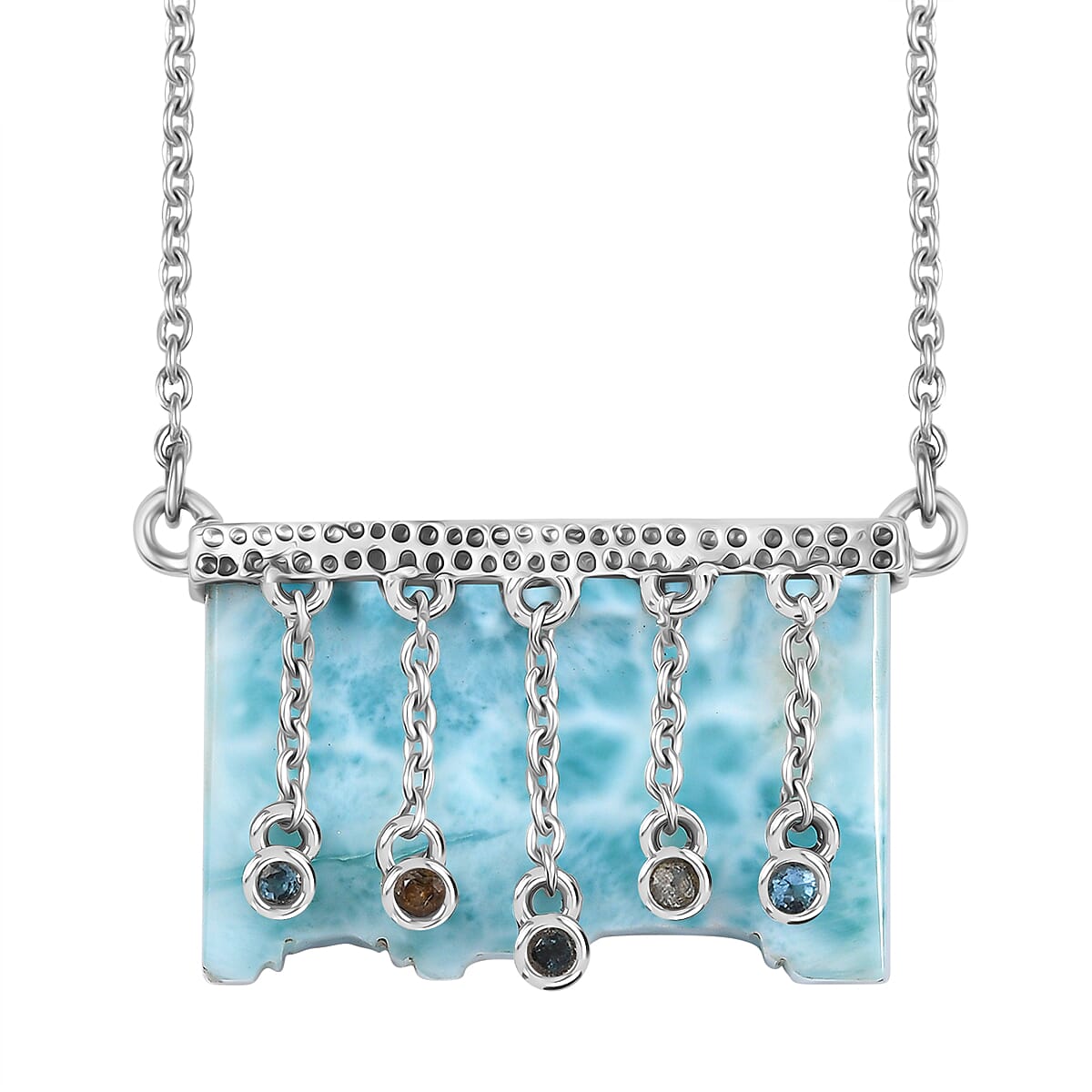 Ethereal Cascade Sky Blue Topaz & Multi-Gemstone Necklace — Serene Energy & Refined Expression