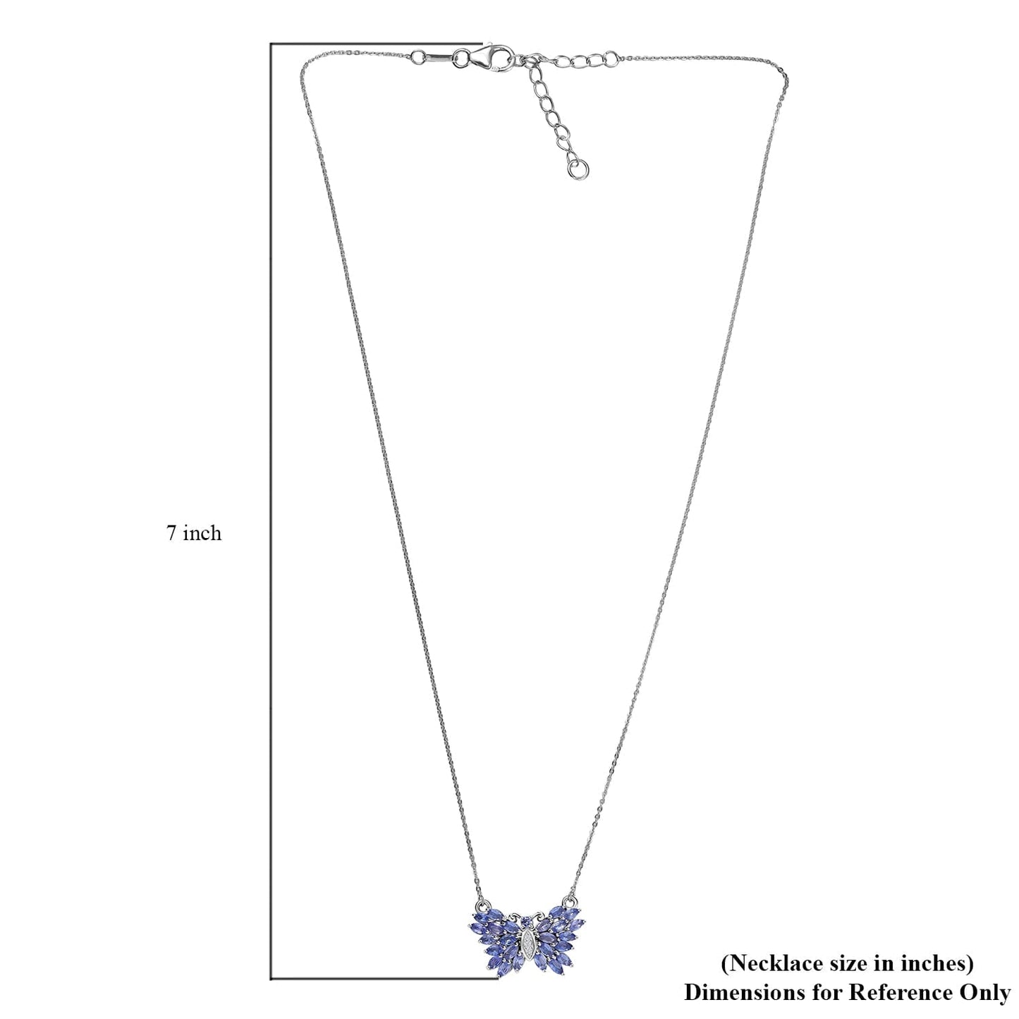 DJOY Tanzanite & White Zircon Butterfly Necklace β A Symbol of Grace and Beauty