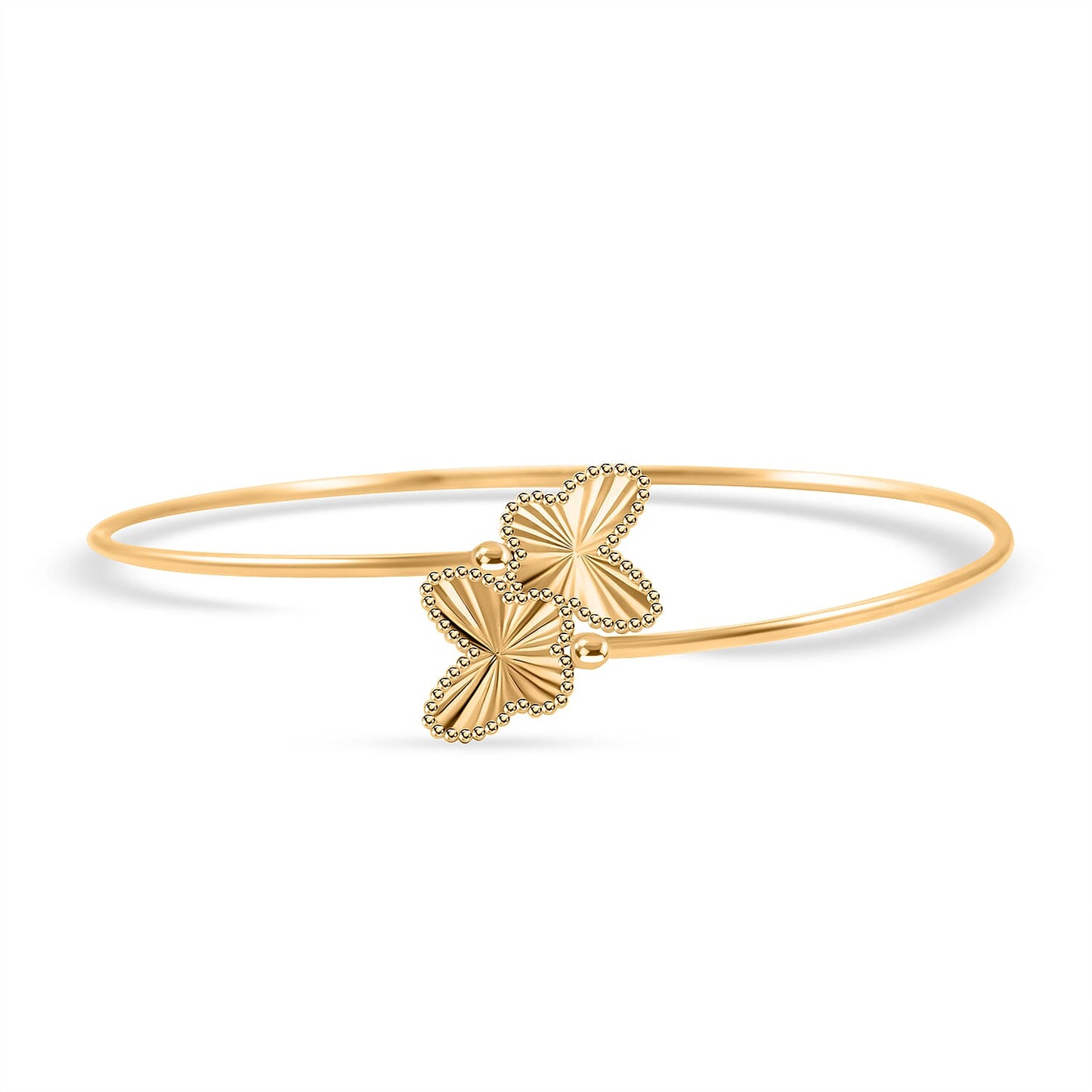 10K Yellow Gold Bypass Butterfly Flex Bangle Bracelet – Elegance in Motion