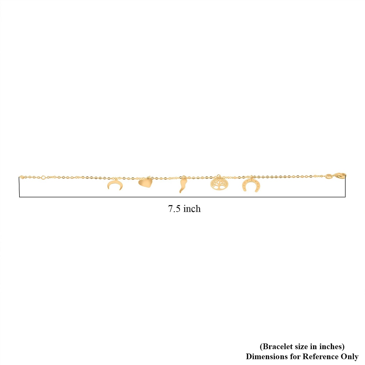 10K Yellow Gold Lucky Charms Chain Bracelet – Everyday Symbols of Fortune & Love