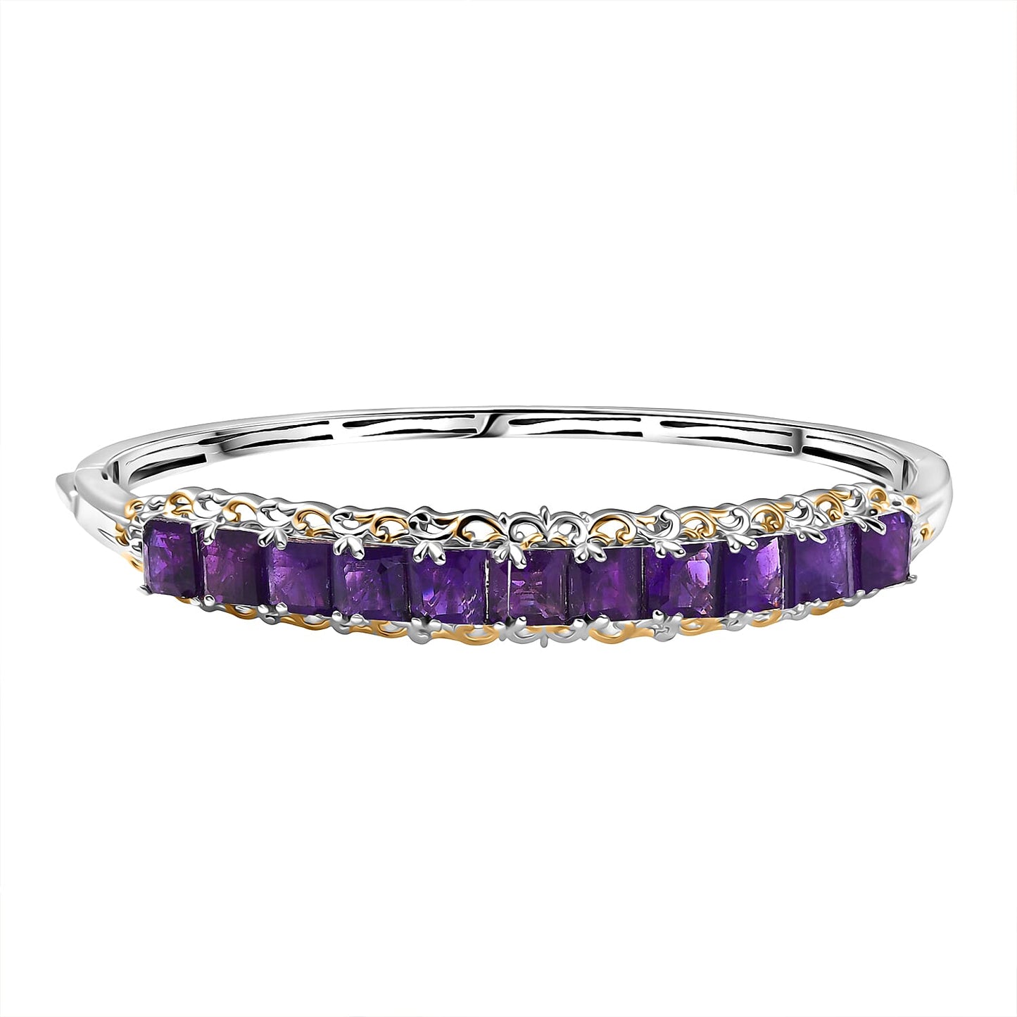 EverTrue African Amethyst Bangle Bracelet — Bold Sparkle & Inner Harmony