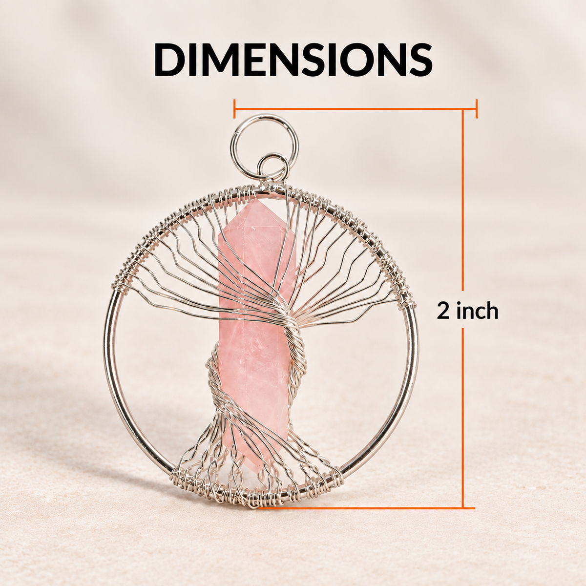 Natural Wire Wrapped Crystal Tree of Life Pendant for Growth