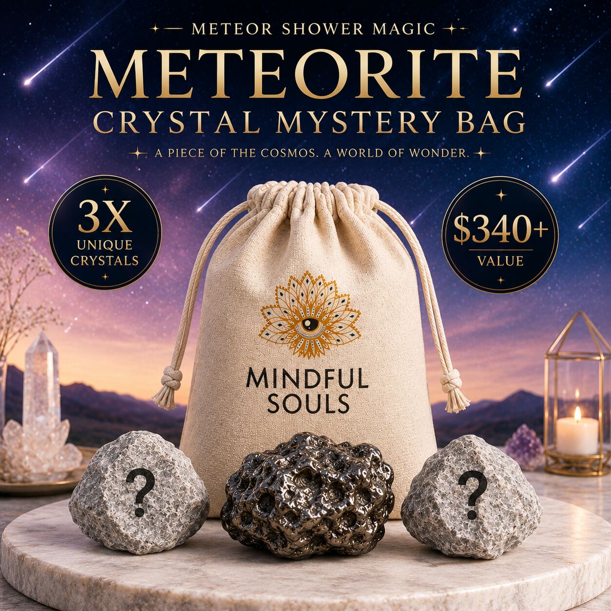 Crystal Mystery Bag – Perseid Meteorite Limited Edition