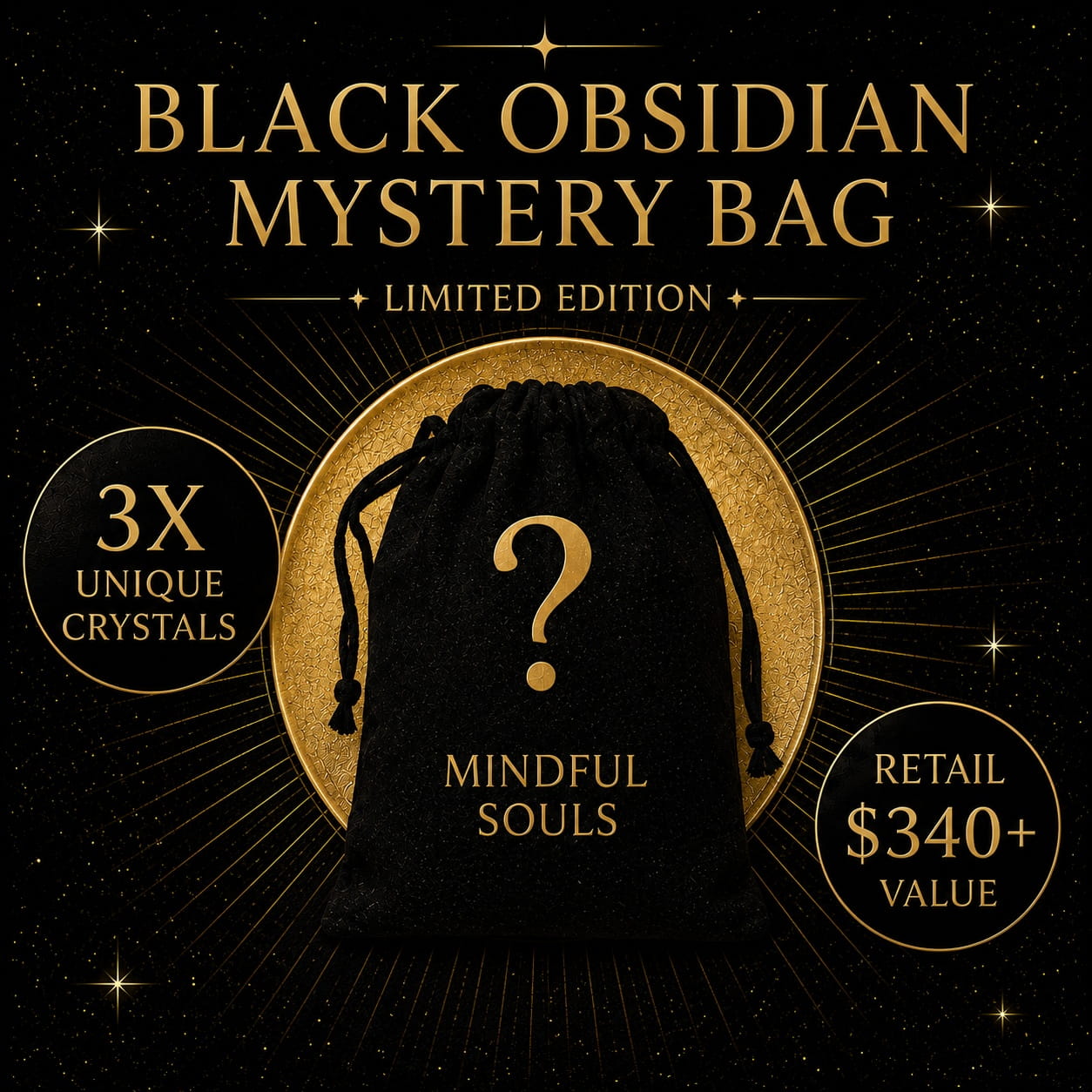 Crystal Mystery Bag – Black Obsidian Empath Shield Edition