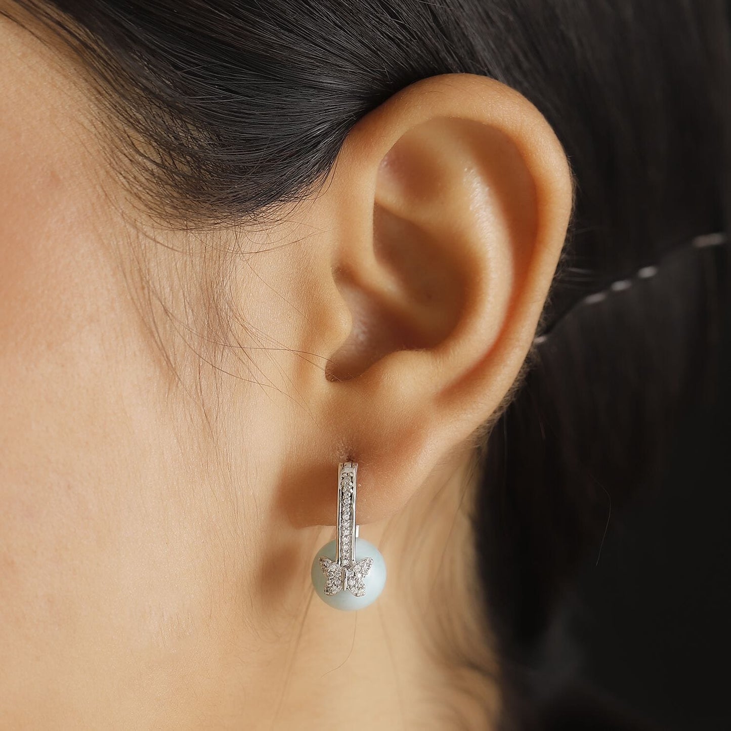 Sterling Silver Larimar Butterfly Earrings β Float Into Serenity & Joy