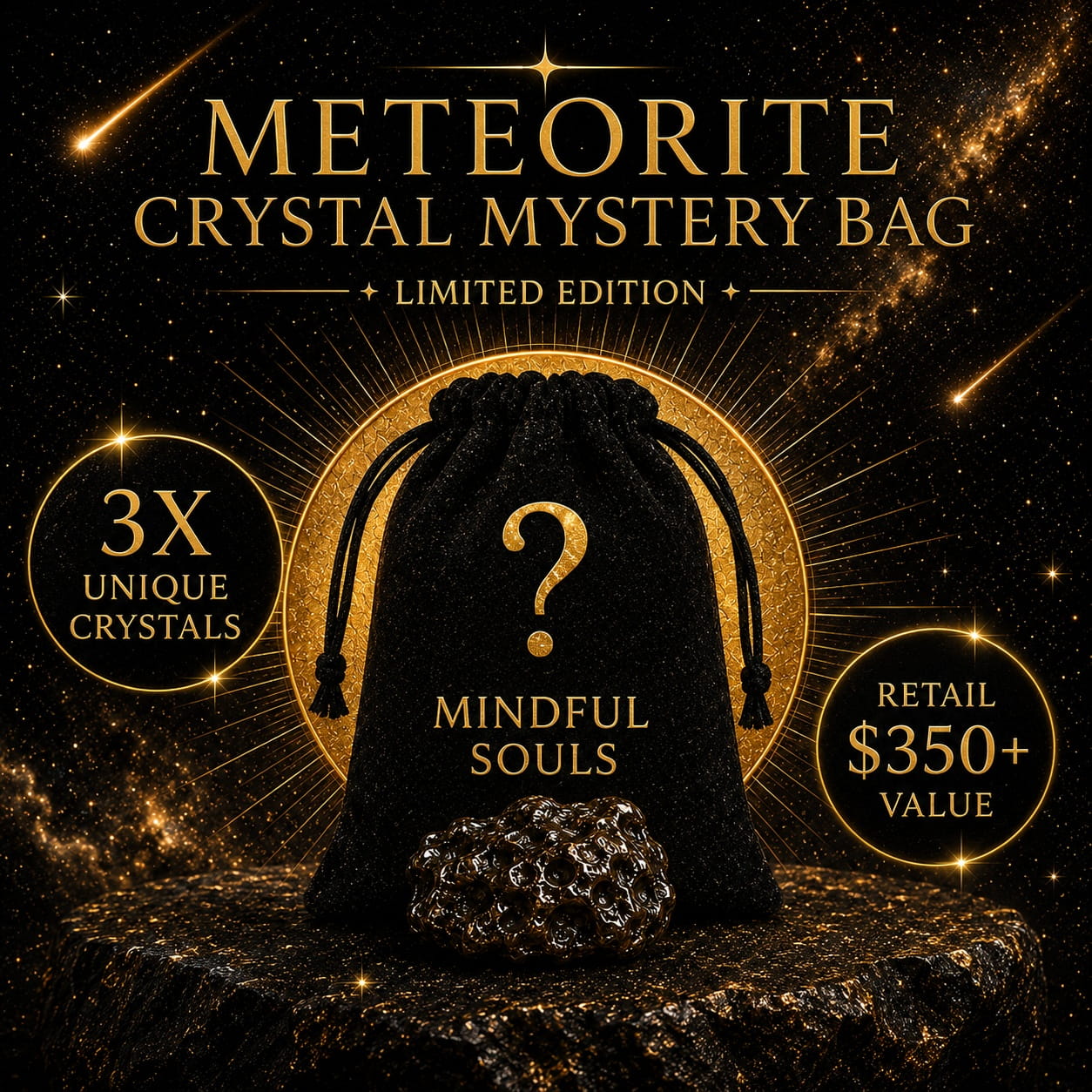 Crystal Mystery Bag – Perseid Meteorite Limited Edition