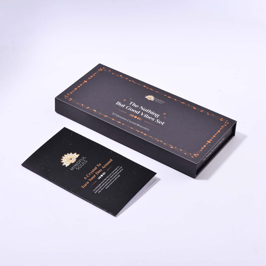 12 Natural Crystal Bracelets in a Box + FREE Crystal Wisdom Deck