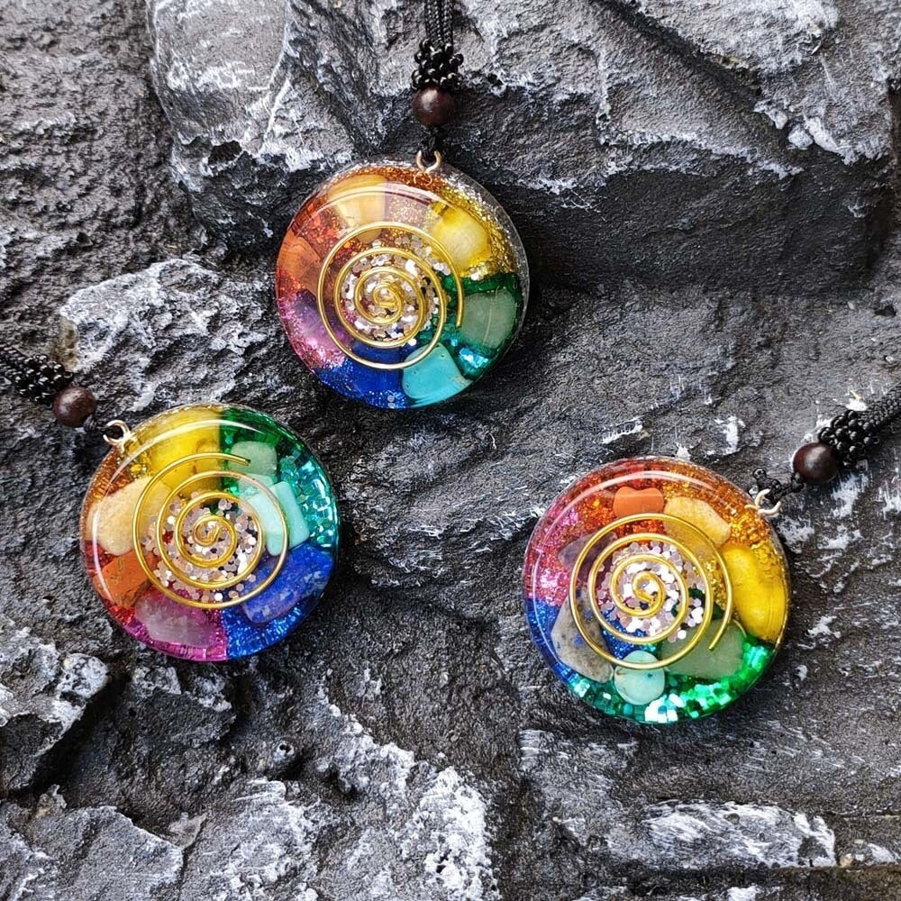 Divine Chakra Colors Orgonite Pendant