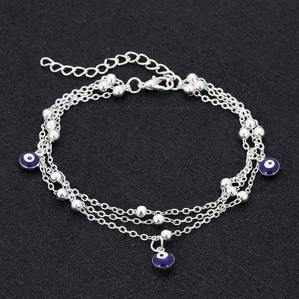 Evil Eye Protection Anklet Silver