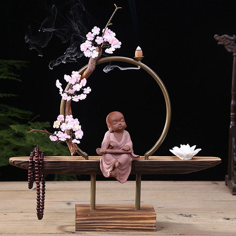 Pink Buddha Waterfall Backflow Incense Burner