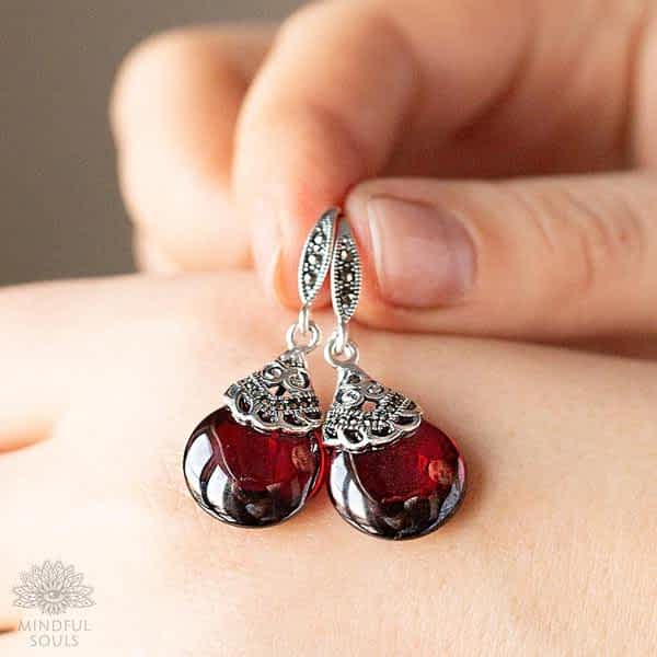 Garnet Earrings of Tenderness
