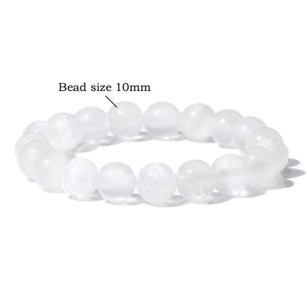 Selenite Crystal Bead Bracelet