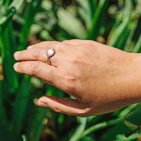Pink Moonstone Ring