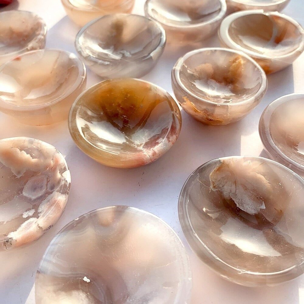 Sakura Flower Agate Crystal Bowl