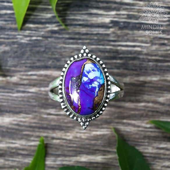 Purple Copper Turquoise Ring