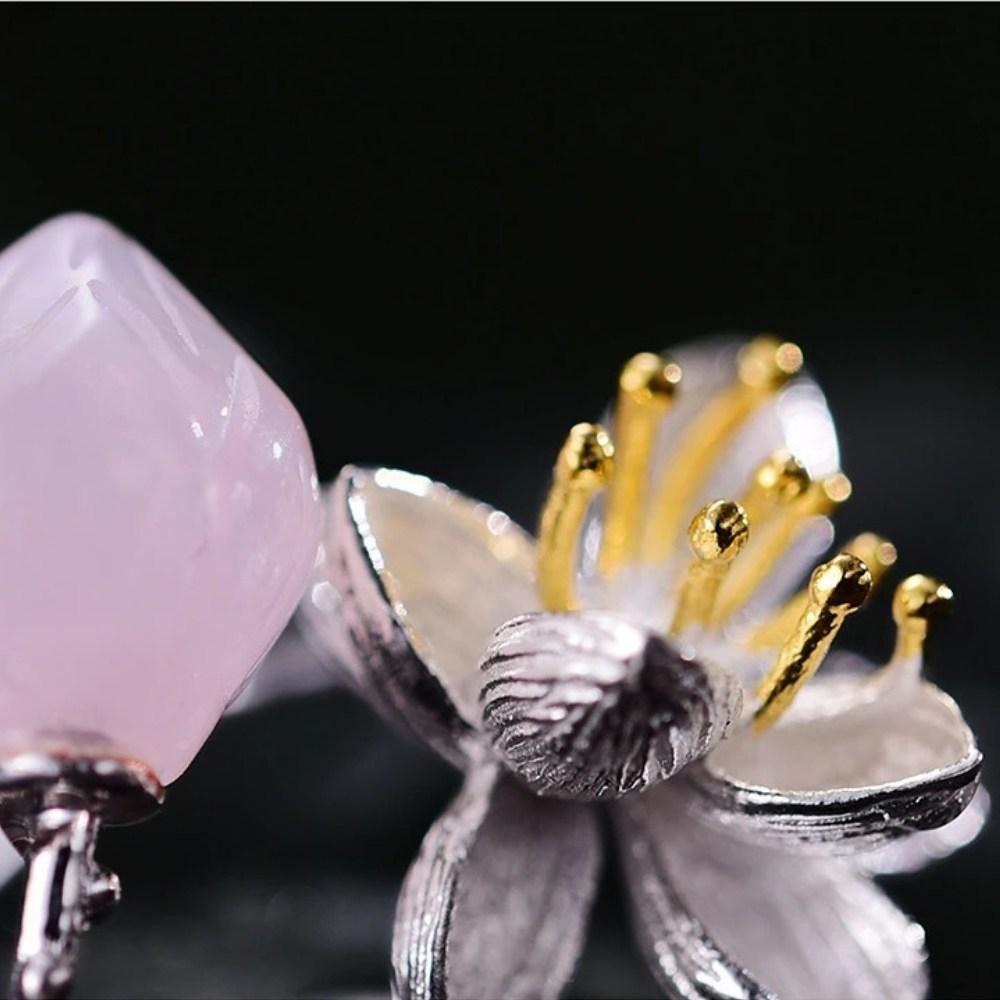 Rose Pink Quartz Gemstone Ring