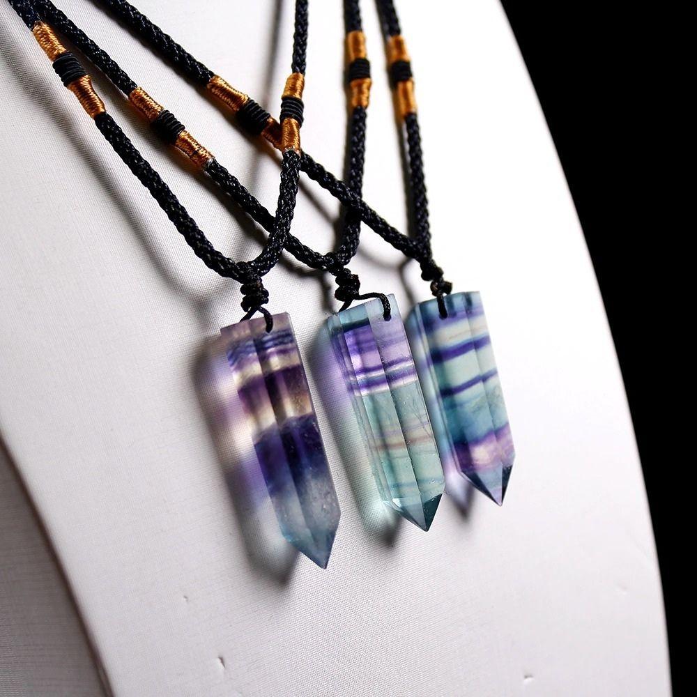 Rainbow Fluorite Crystal Necklace