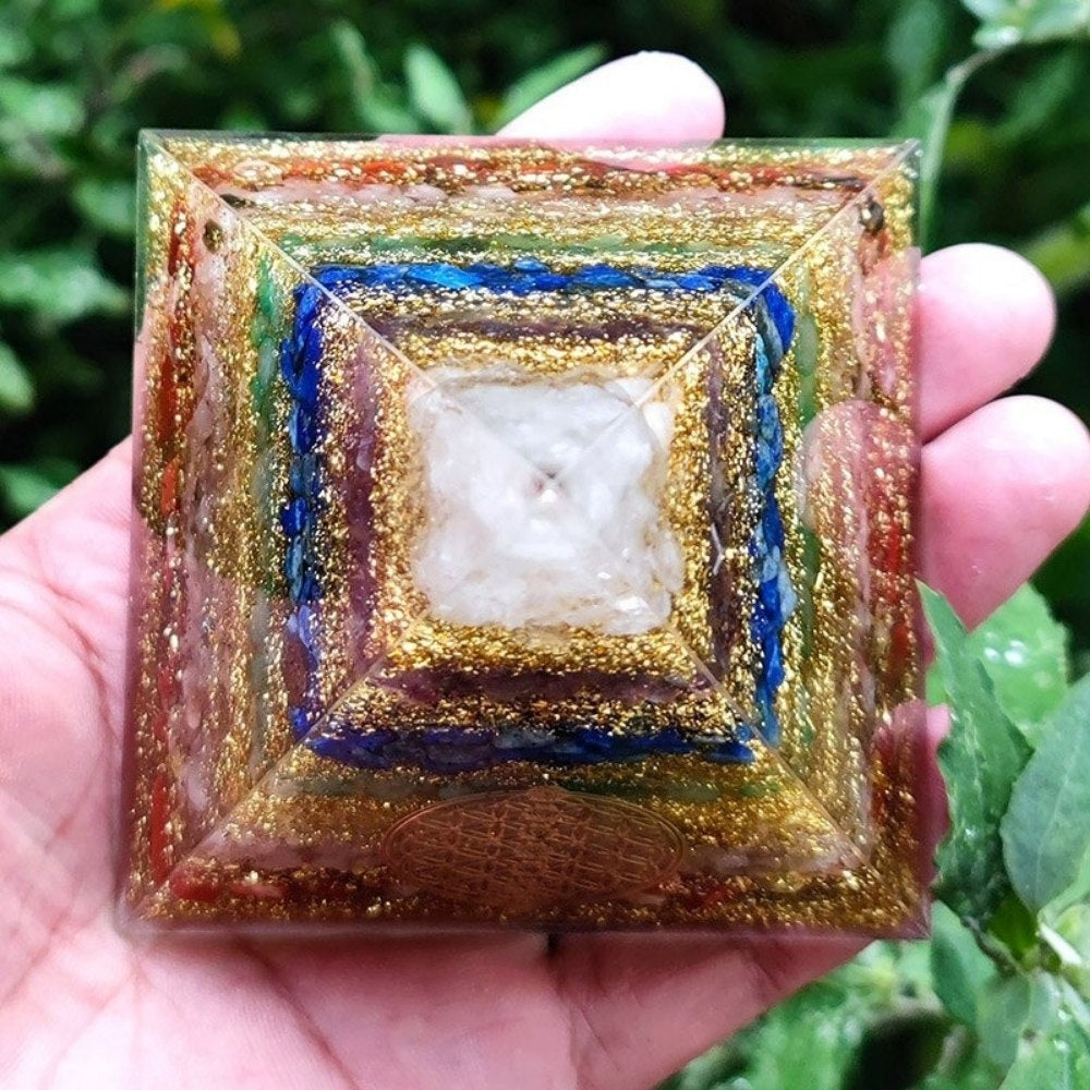 Seven Chakra Energy Orgone Pyramid