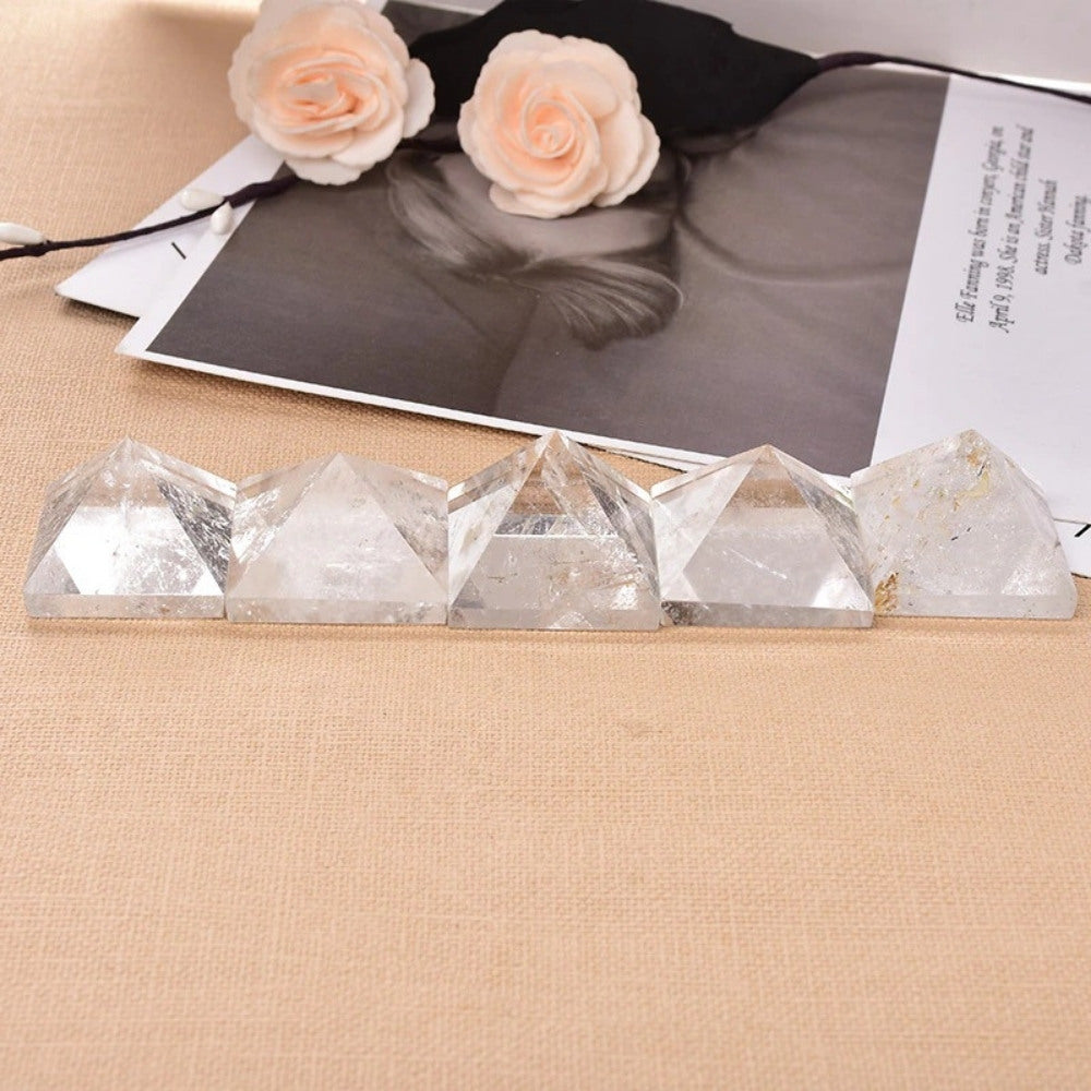 Natural Crystal Clear Quartz Pyramid