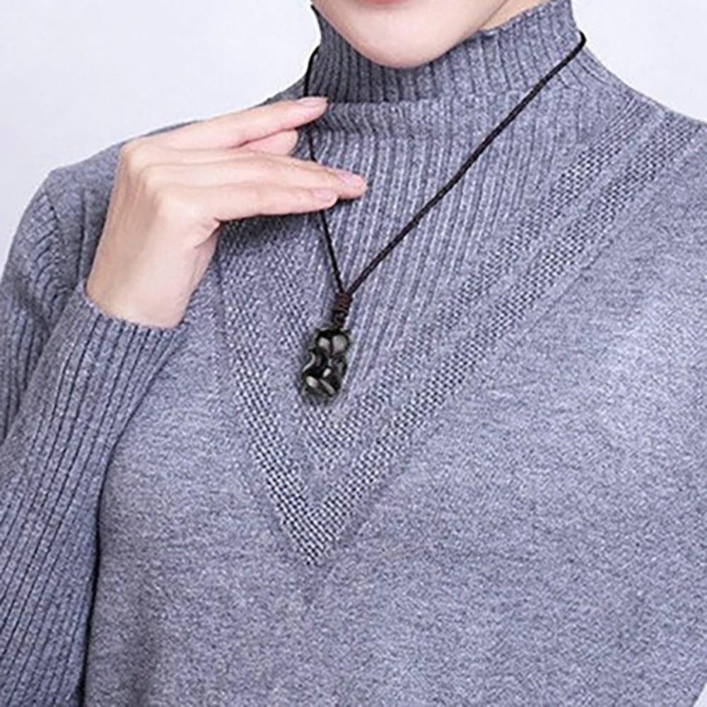 Obsidian Dragon Fox Protection Necklace