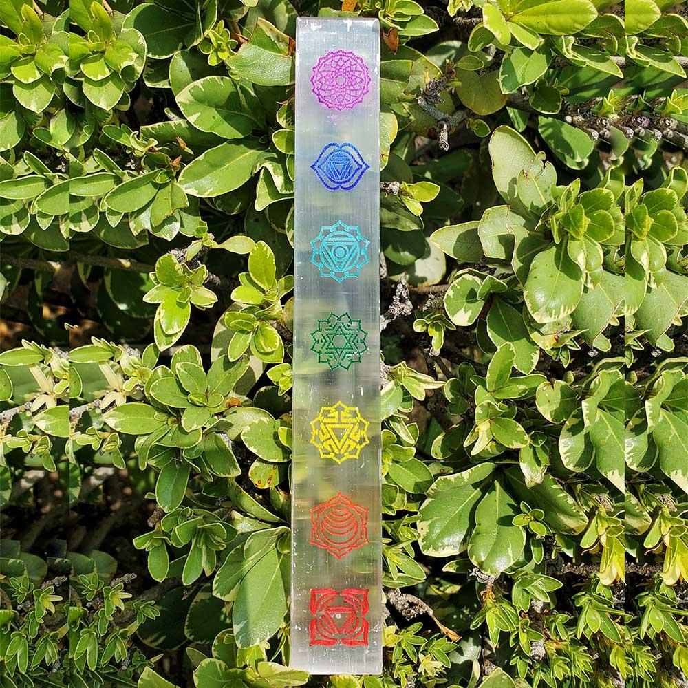 Selenite 7 Chakra Wand