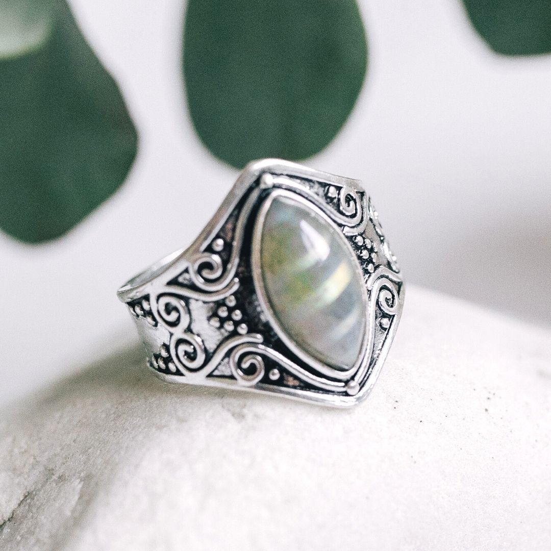Natural Moonstone 'Full Moon' Ring