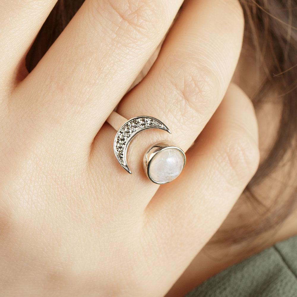 Young Moon Moonstone Ring