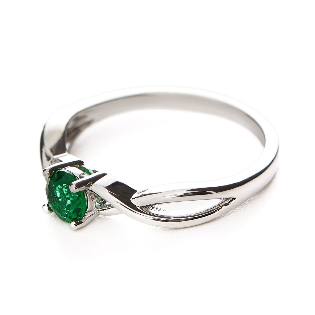 Silver Emerald Ring