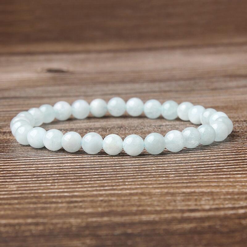 Aquamarine Crystal Bead Bracelet