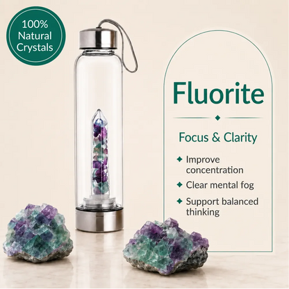 The Crystal Elixir Bundle: Crystal Water Bottle + FREE Mystery Crystal Insert