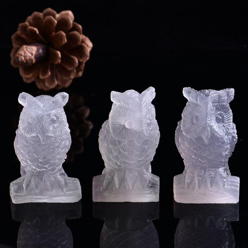 Hand Carved Crystal Owl Figurine