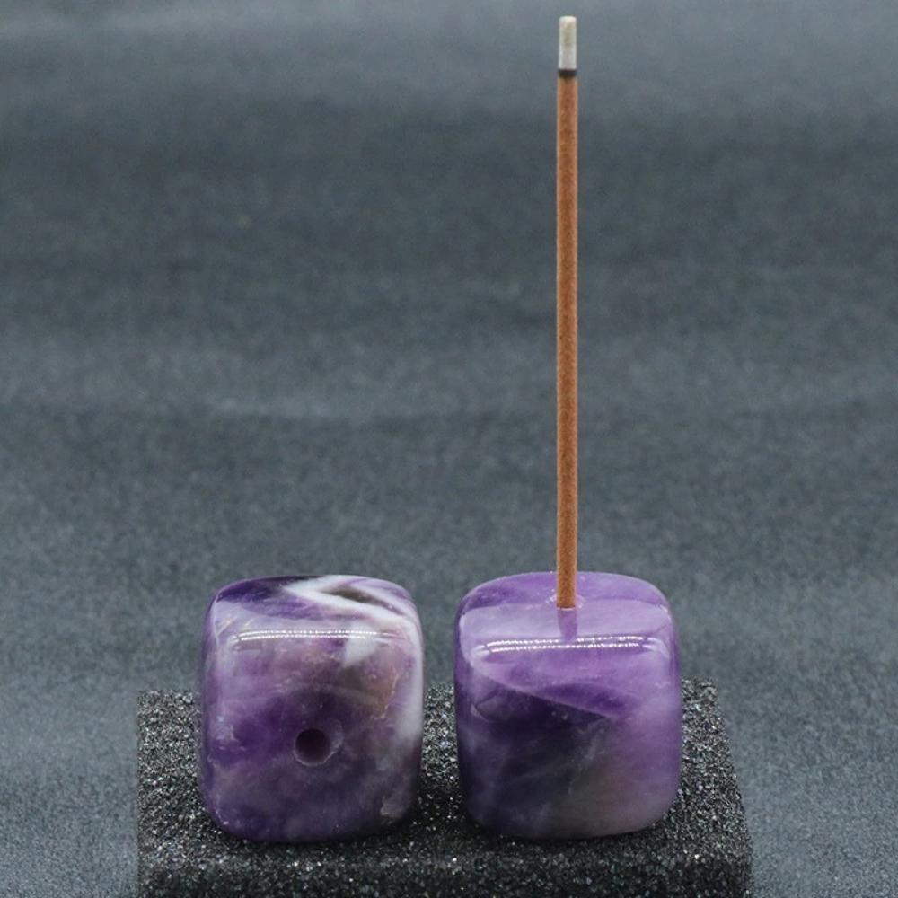 Natural Square Gemstone Incense Sticks Holder