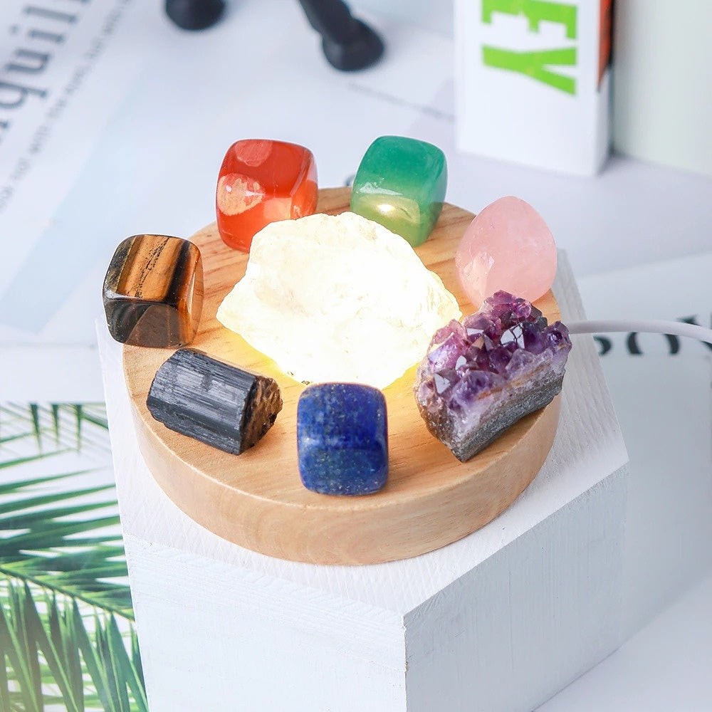 Soothing Energy Gemstone Set Lamp