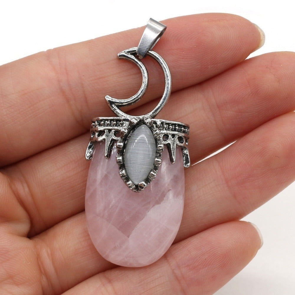 Crescent Moon Crystal Pendant