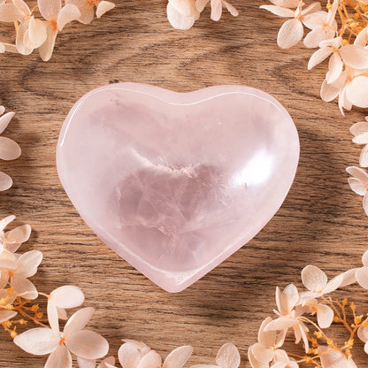 Rose Quartz Heart Crystal Bowl