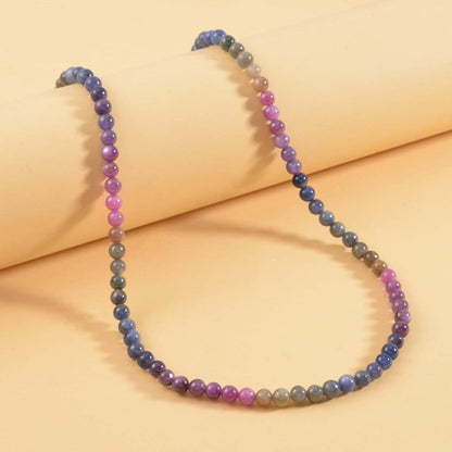 Sapphire and African Ruby (FF) Beaded Necklace