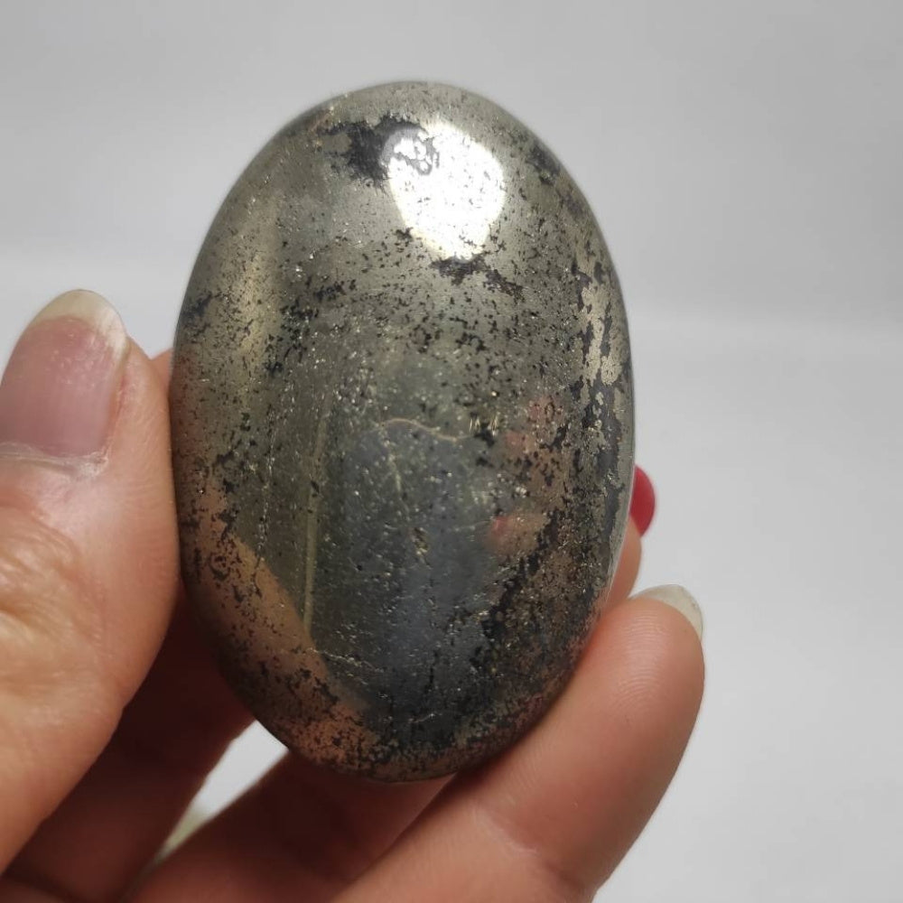 Polished Pyrite Palm Stone