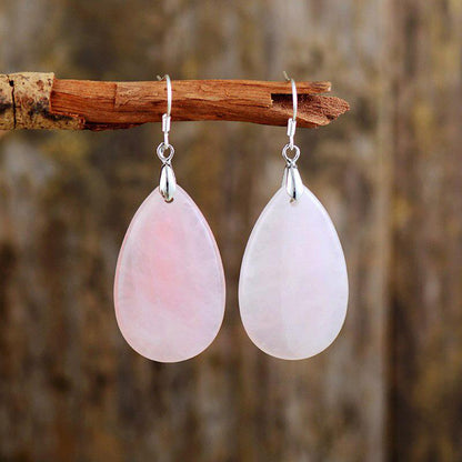 Natural Gemstone Drop Earrings