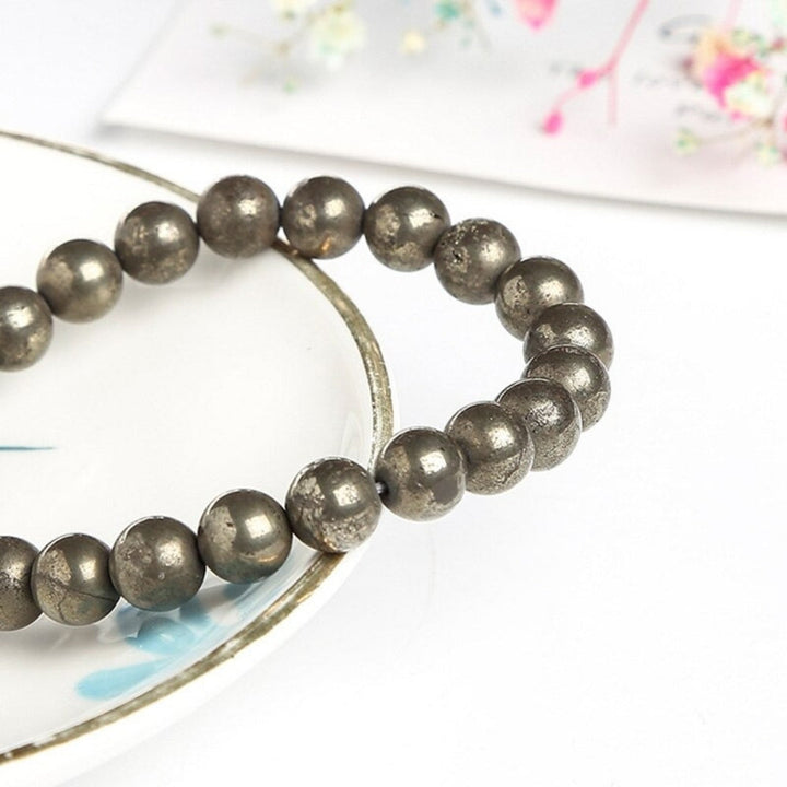 Pyrite Stone Bead Bracelet