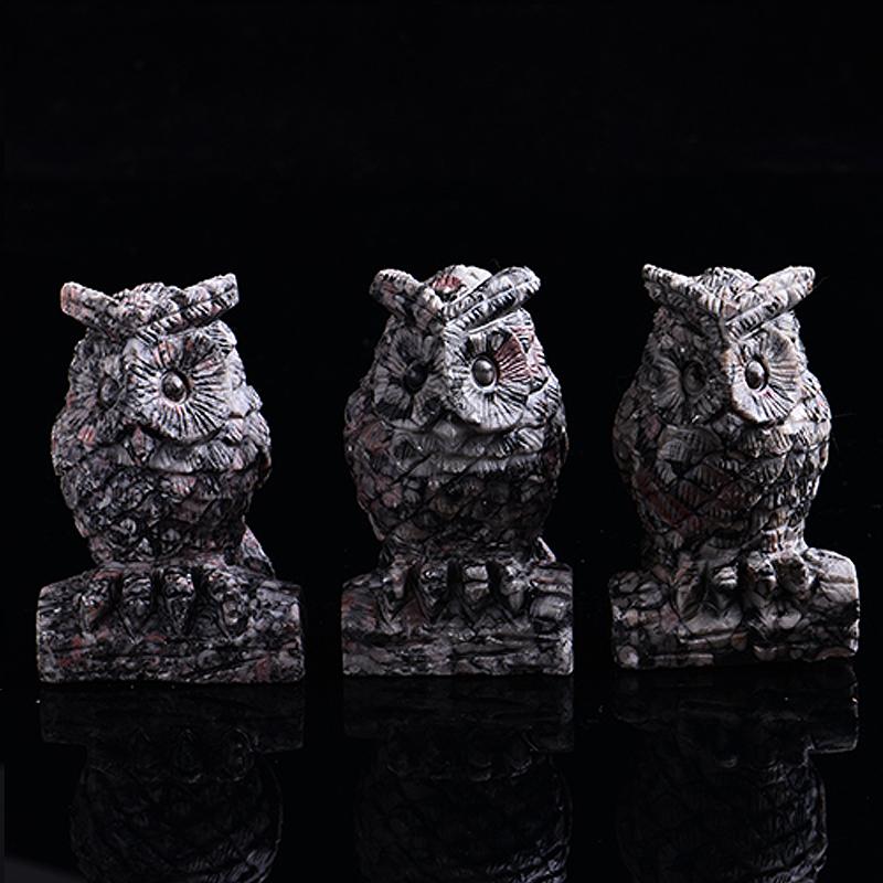 Hand Carved Crystal Owl Figurine