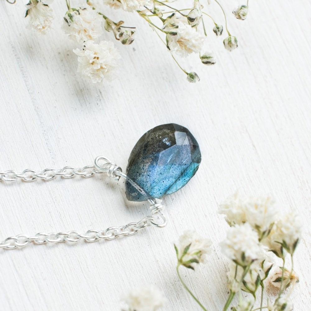 Briolette Labradorite Crystal Necklace